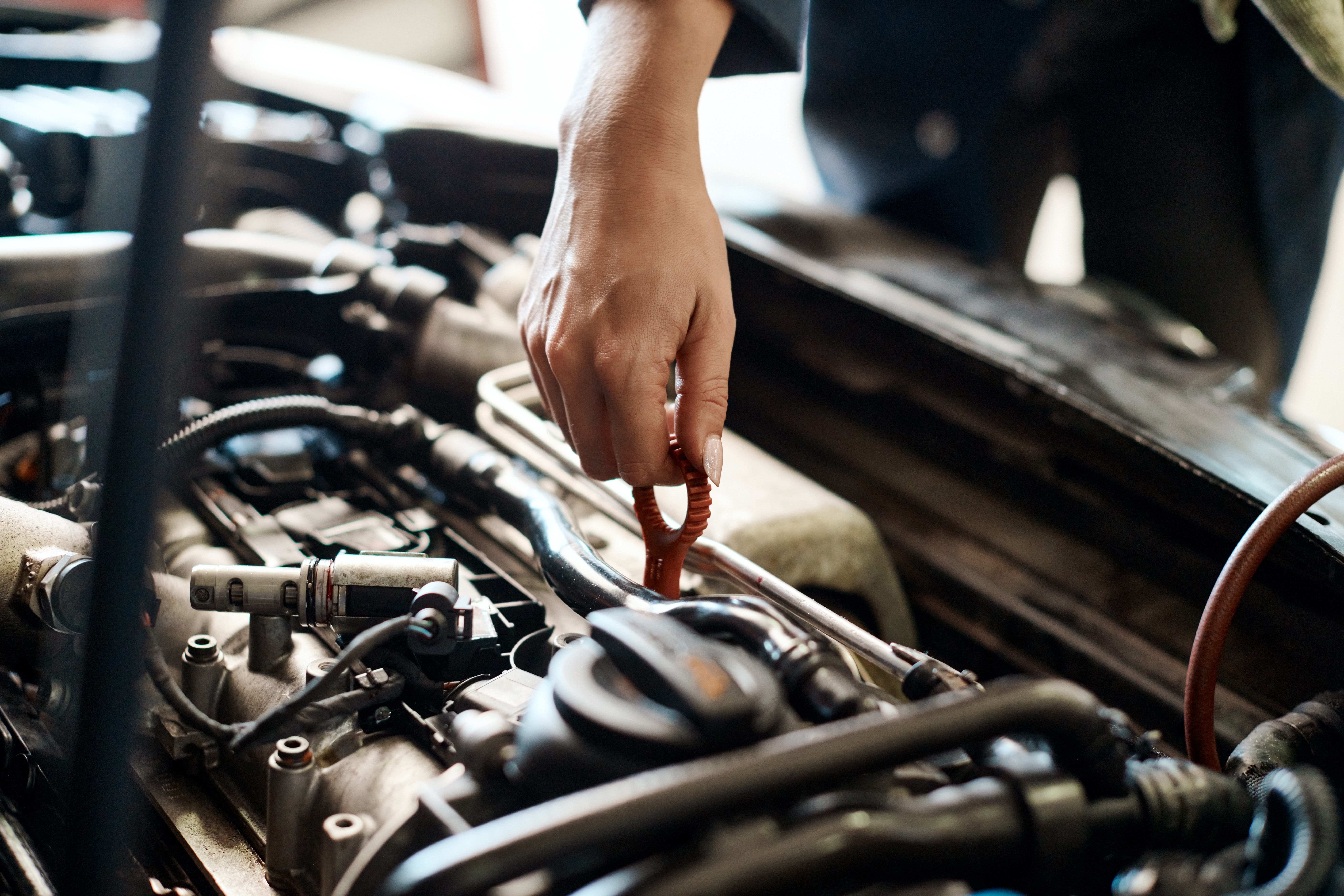 Mechanic Fixing Car